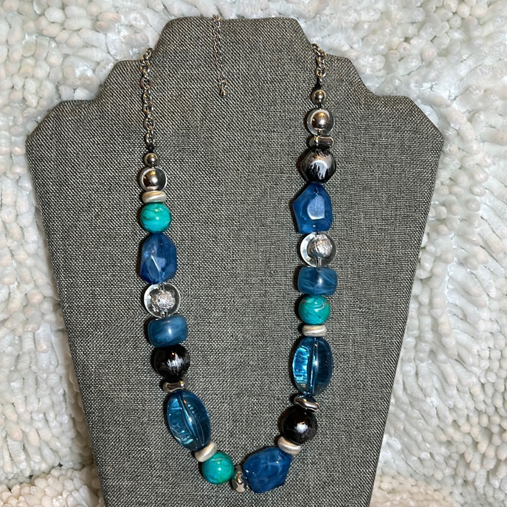 New York & Company Blue Bead Necklace - NEW